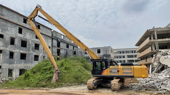 Yüksek Güçlü Güçlü Güçlendirilmiş Çökme Boom & Arm 30Ton Excavator R300 DH300 EX300 Yüksek Bina Çökme & Beton Kırma