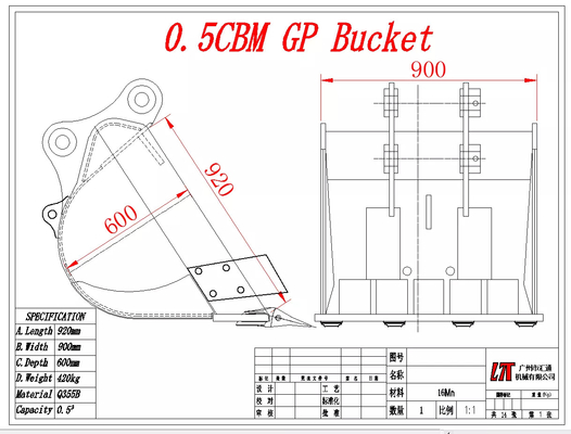 Özel kazıcı GP kovası 12 ton model standart kovası Toprak kazı kazıcı takımı