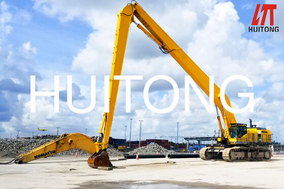 24M Ağır Hizmet Uzun Uzanmalı Bom ve Kol Tarama 74 Tonluk Büyük Madencilik Ekskavatörü İçin Genişletilmiş Kol Fit CAT374GC EC750E PC750 SY750H XE750GK PRO Nehir Tarama Rezervuarı Islahı Derin Temel için