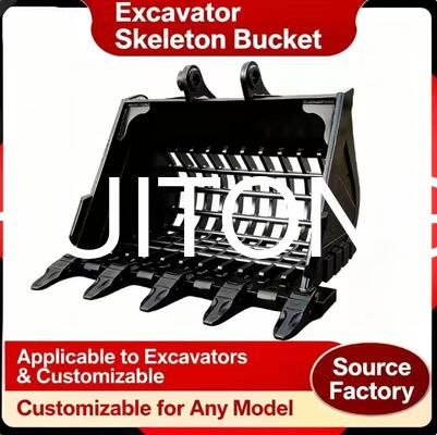 Custom Excavator Skeleton Bucket 6-10ton Excavator 0.4m³ PC60 PC100 CAT70 for Digger Rock Screening Work