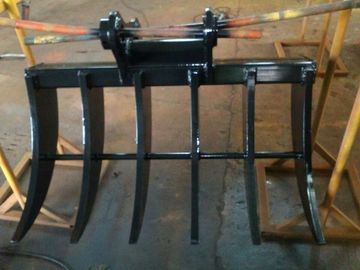 Customized Steel Excavator Brush Rake with Sharp Tines for Precise Excavation Operations in Black/Green Color