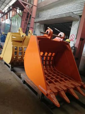 Ekskavator Garbing Sieving Bucket Heavy Duty Hardox450 Sarı / Siyah 0.2-2.8 M3