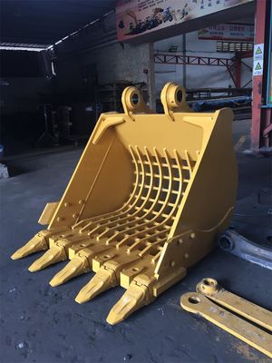 Ekskavator Garbing Sieving Bucket Heavy Duty Hardox450 Sarı / Siyah 0.2-2.8 M3