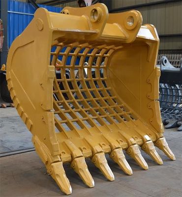Sarı / Siyah Kazıcı Skeleton Kovası Hardox450/500 Q355B ile Çukur Temizleme ve Sivilmek için