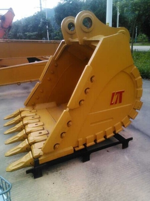 Sarı Siyah Yeni 1.0 M3 Kazıcı Kaya Kovası Q355 NM400 Hardox450 Güç Dişleri