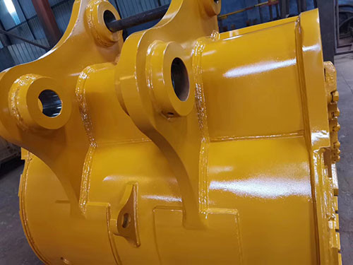 Sarı Siyah Yeni 1.0 M3 Kazıcı Kaya Kovası Q355 NM400 Hardox450 Güç Dişleri