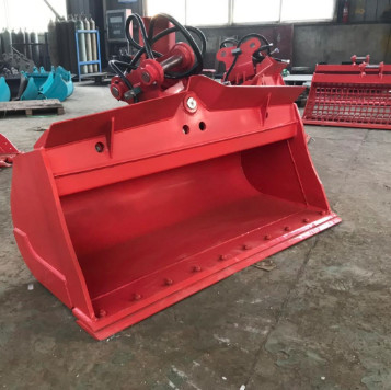 Kırmızı kazıcı özel açılış eğimli kova 800-1500mm Standart çelik