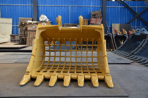 Heavy Duty Excavator Skeleton Bucket Yellow/Black Q355B Hardox450/500/550 0.2-2.8 Cubic Meter