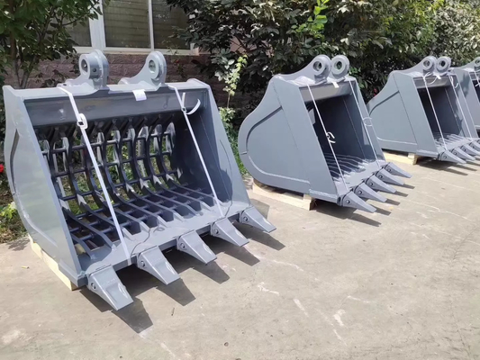 Kazı makinesi iskelet kovası ağır iş sarı/siyah Q355B NM360/400 Çukur/Sieving kovası