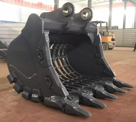 Heavy Duty Excavator Skeleton Bucket Yellow/Black Q355B Hardox450/500/550 0.2-2.8 Cubic Meter