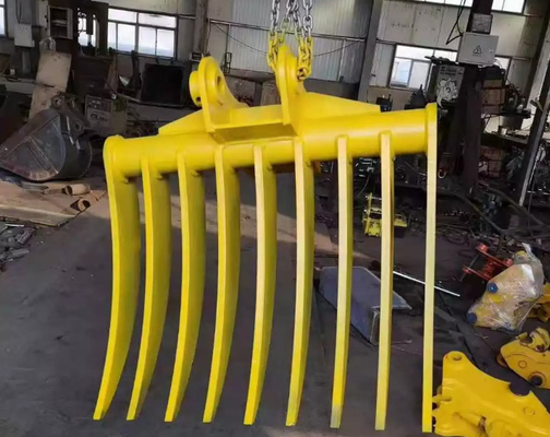 Customized excavator rake 6ton excavator brush rake excavator rake riddle bucket excavator ground clearing rake